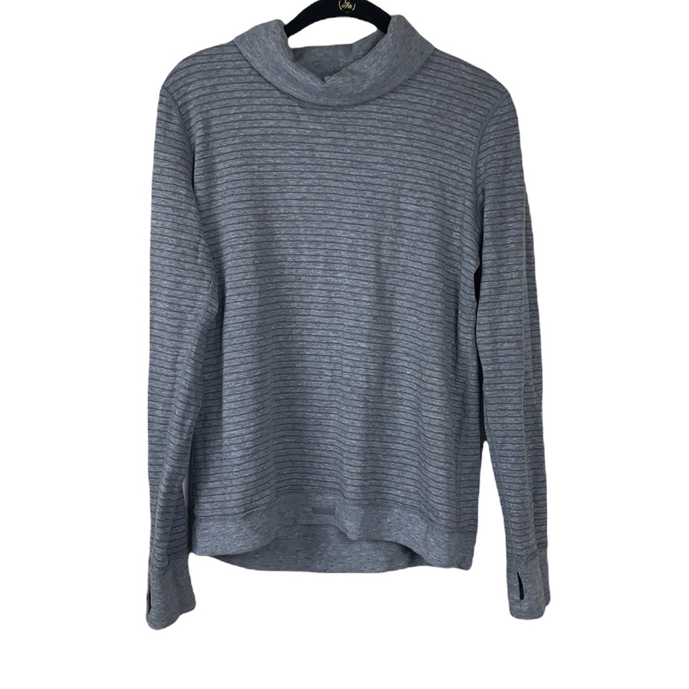 Lululemon Double Up Reversible Long Sleeve - Heathered Slate/ Modern Stripe - Picture 12 of 14